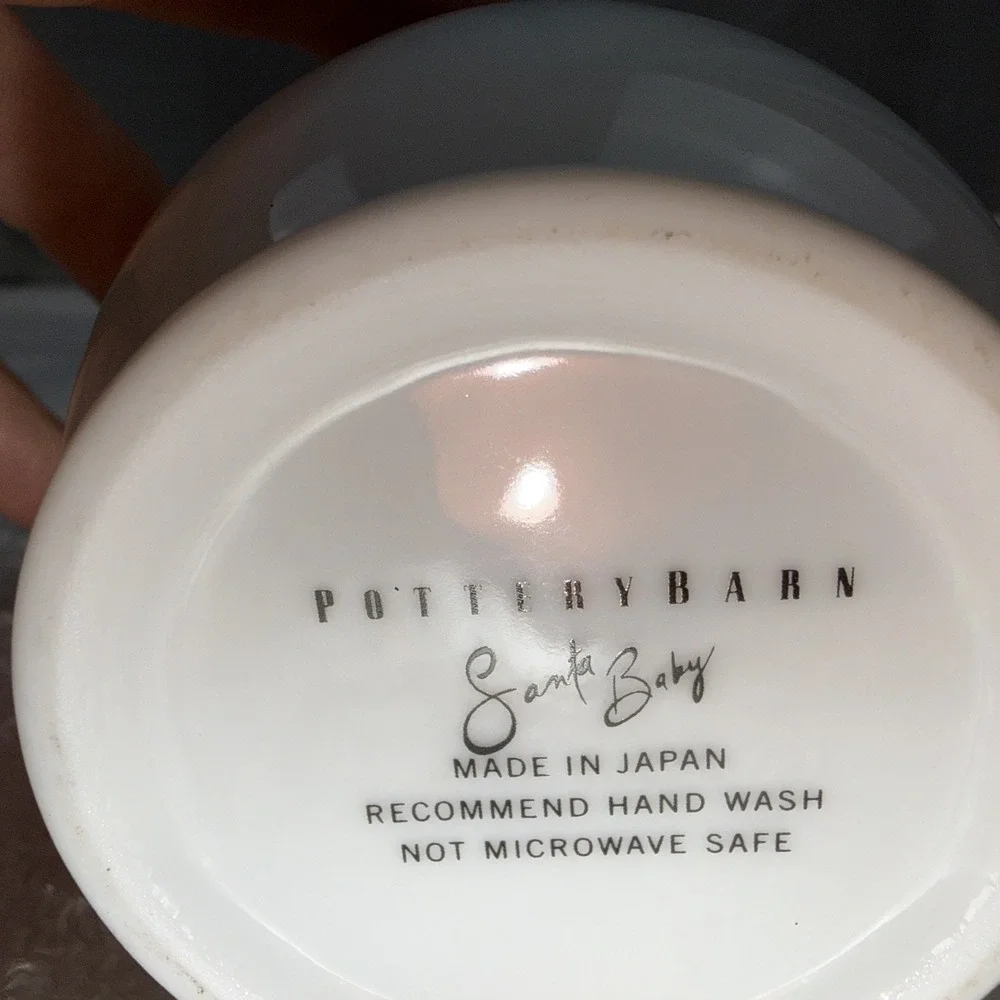 Pottery Barn Santa Baby Christmas Coffee Mug Want a Yacht and That's Not A Lot